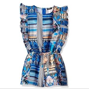 KENSIE GIRL Multi-print Birds of Paradise Romper